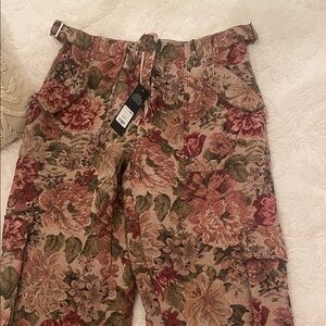 Fashion nova cargo floral Tapestry Pants